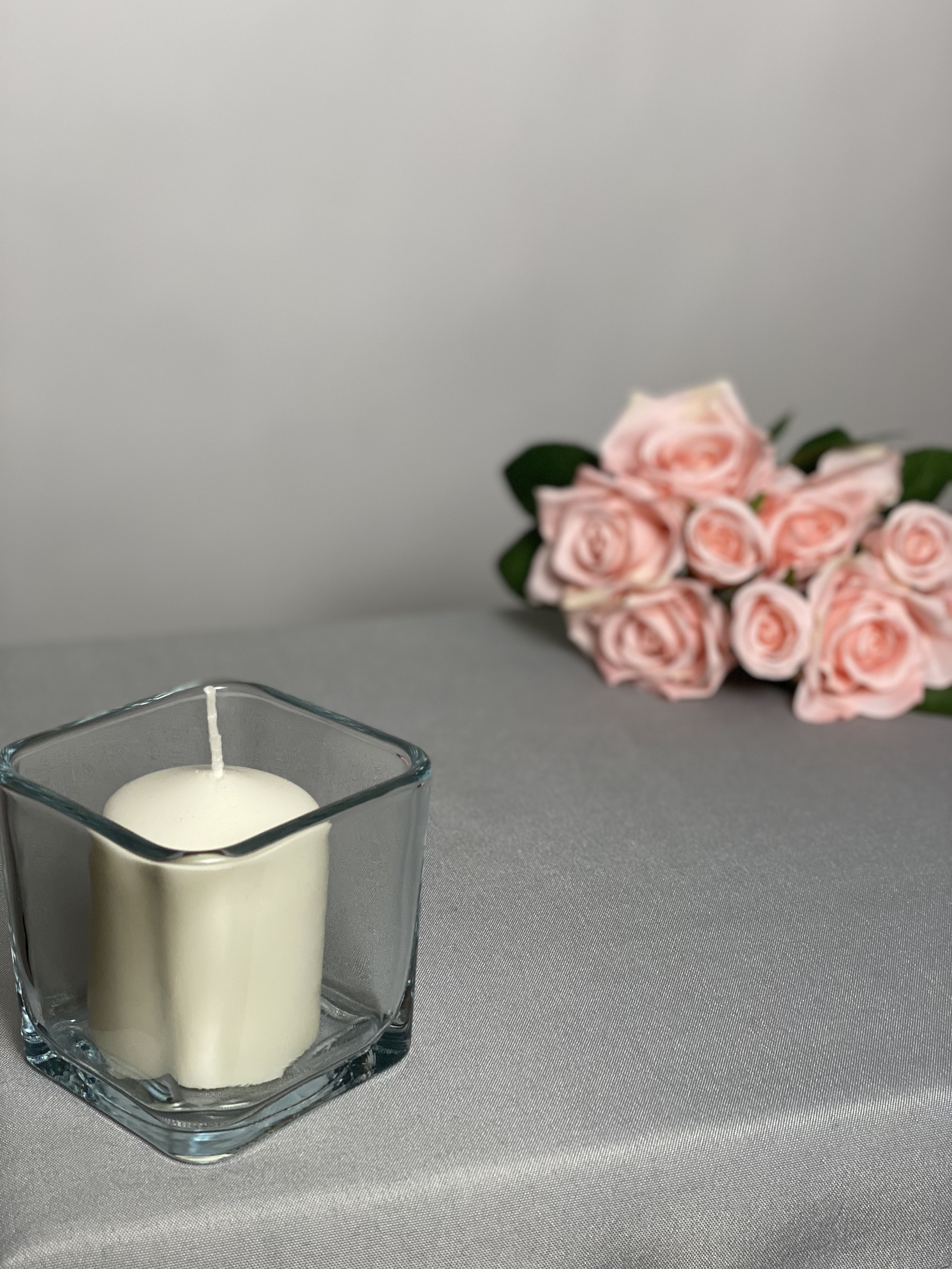 Clear Square Candle Holder
