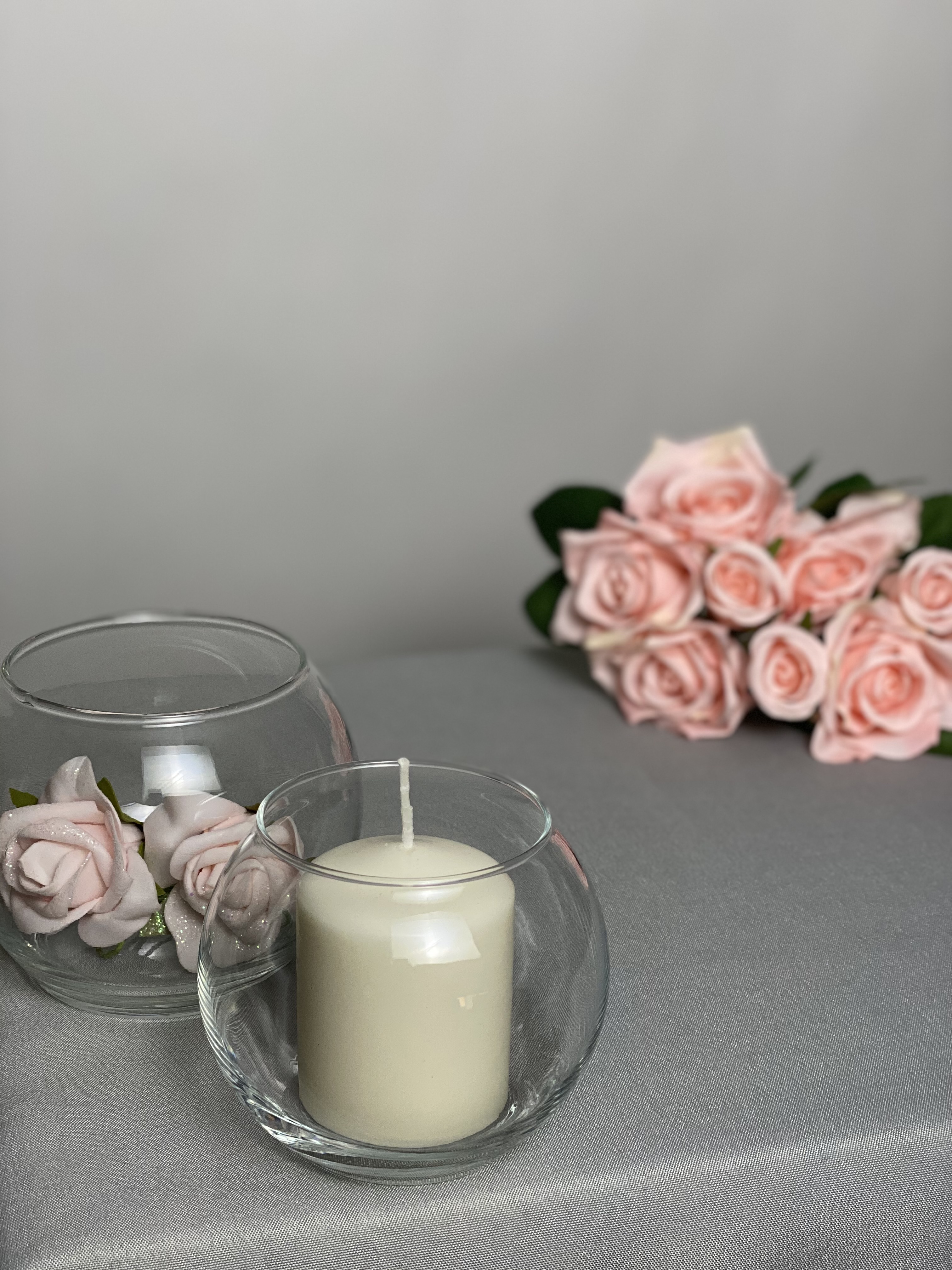 Clear Globe Candle/ Flower Holders