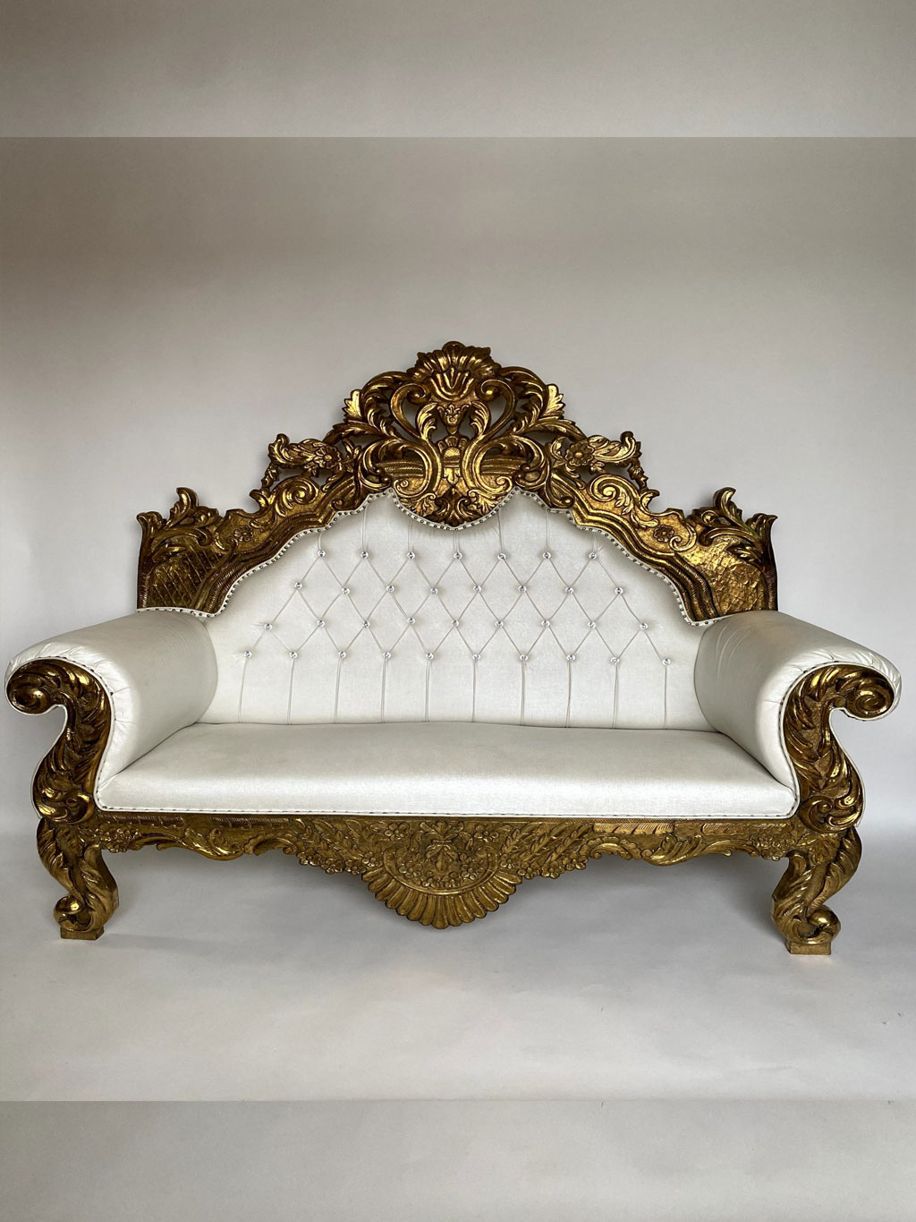 Royal Gold on White Engraved & Tufted