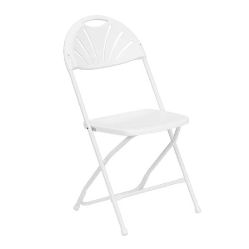 White Fanback non-padded: Folding Chairs